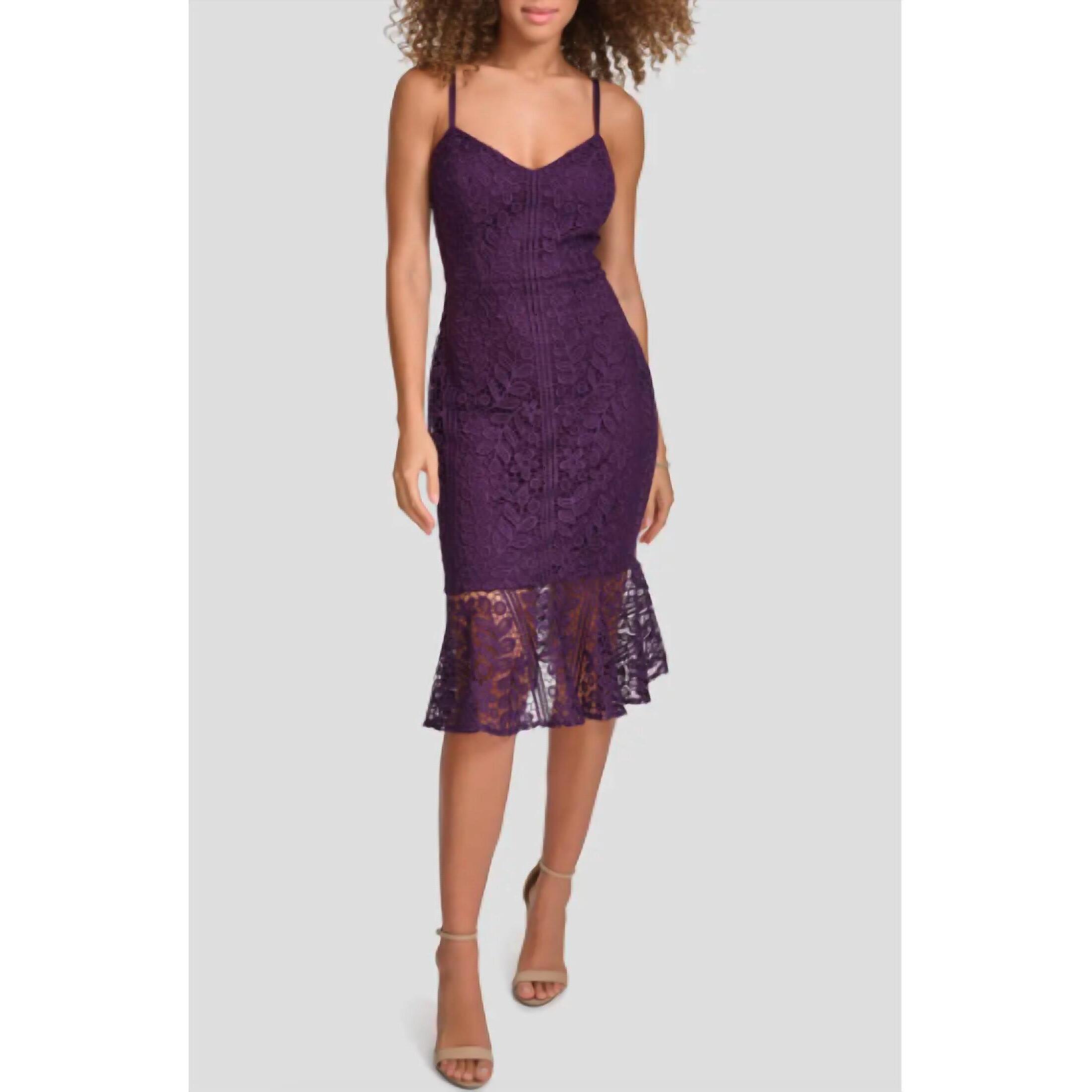 New Siena Studio Floral Lace Midi Dress In Plum